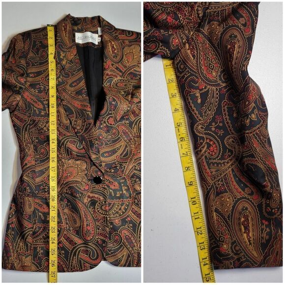 JH Collectibles Silk Paisley Blazer and Skirt Vintage 90s Suit Matching Set - Picture 15 of 15